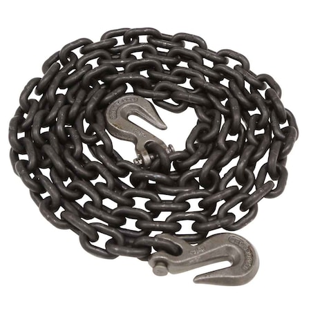Us Cargo Control Tie Down Chain Assembly 5/8" x 20' w/ Clevis Grab Hooks - Grade 80 TC582080